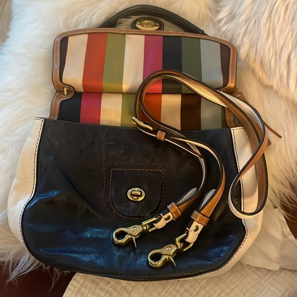 Navy and white Coach Crossbody - Picture 5 of 6